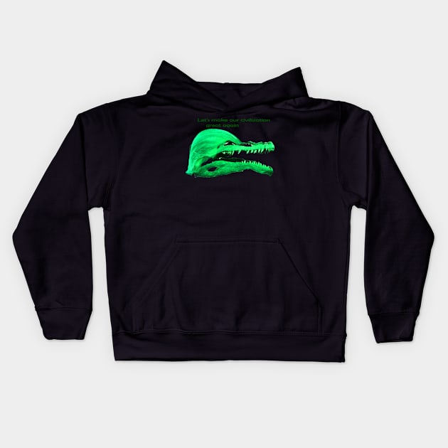 Trump Of the civilization of dinosaurs Kids Hoodie by mbarekboujdid